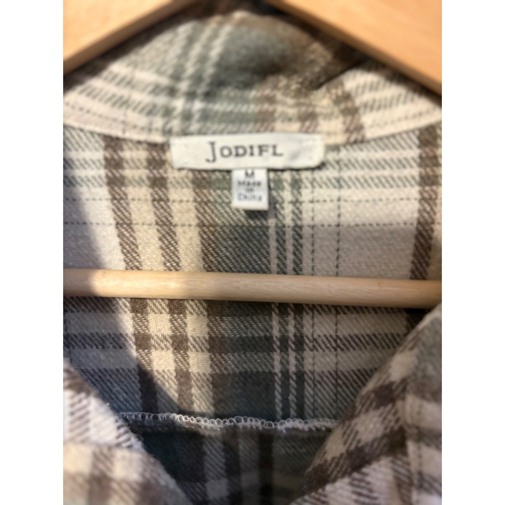 Jodifl Plaid Shacket Oversized Flannel Button Down Jacket Womens M - Picture 8 of 9